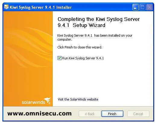 Kiwi Syslog Server Installation Completed