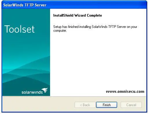 Solarwinds TFTP server installation finish