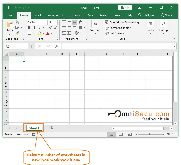 Default number of worksheets in a new excel workbook