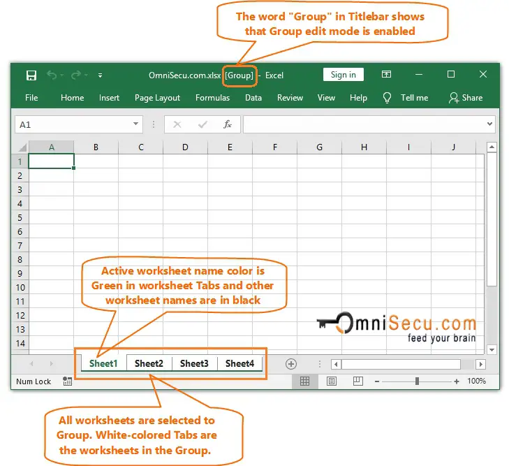 How To select All worksheets To Excel Group