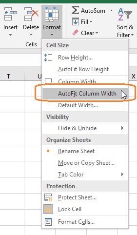 AutoFit Column width from Excel Ribbon