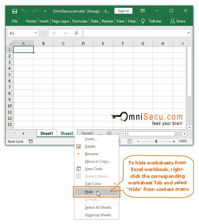  Hide worksheets from Excel workbook