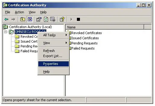 Certification Authority Console 2008