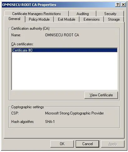 Import Root Certificate to Trusted Root CA store - CA Properties
