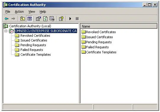 Install CA certificate on Enterprise Subordinate CA - Certification Authority Console
