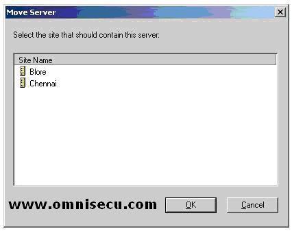 Active Directory Sites and Services snap-in Move Server Dialog