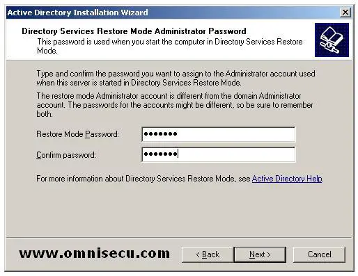 Dcpromo Directory Services Restore Mode Administrator Password