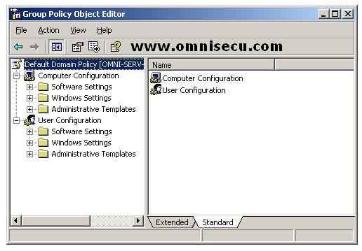 Group Policy Object Editor for Active Directory Domain