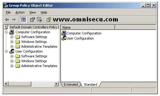 Group Policy Object Editor for Active Directory Organizational Unit (OU)