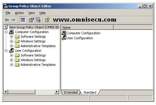 Group Policy Object Editor for Active Directory Site