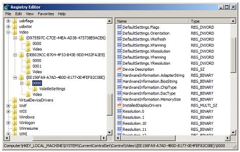 server core screen resolution registry settings