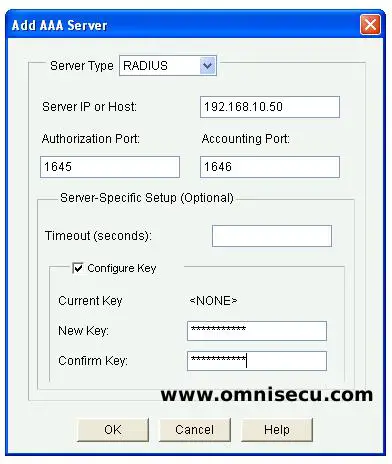 CCP AAA login authentication define radius server