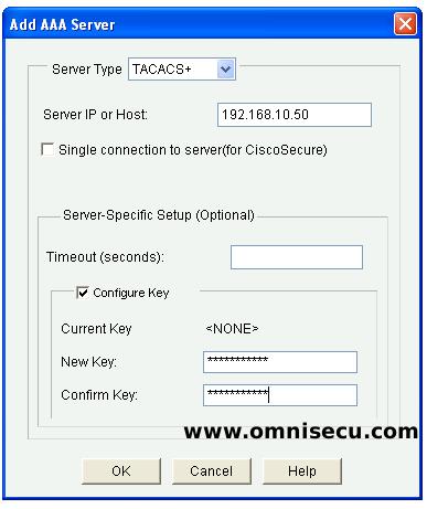 CCC AAA login authentication define TACACS+ server