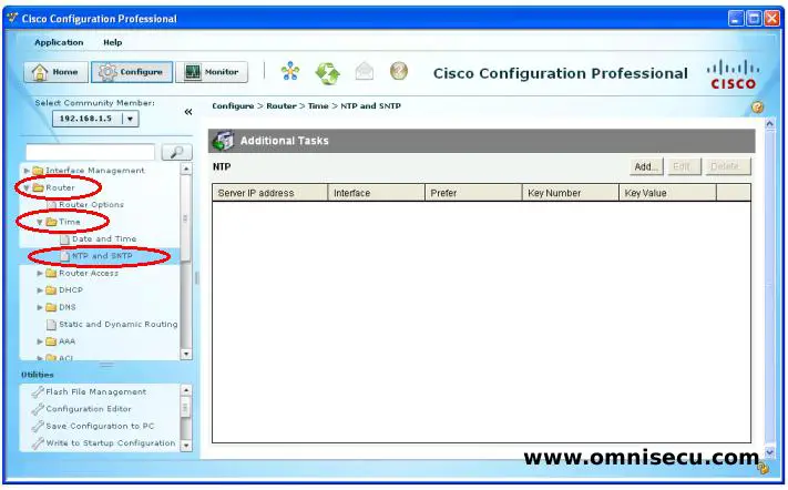 CCP NTP and SNTP Configuration