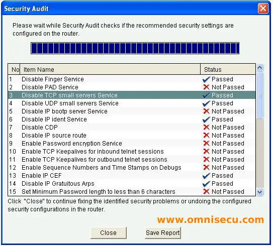 CCP Security Audit Recommended Security Settings Check