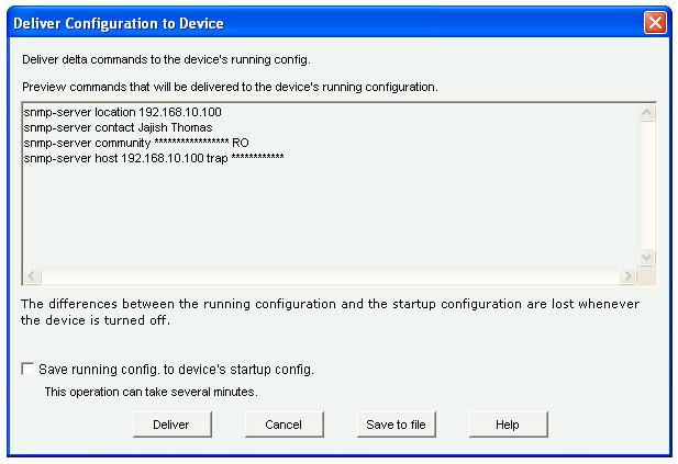 CCP SNMP Deliver Commands