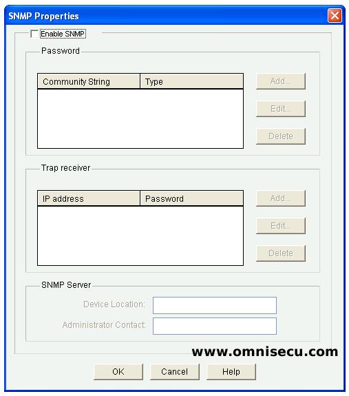 CCP SNMP Properties Window