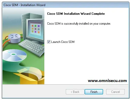 Cisco SDM installation complete
