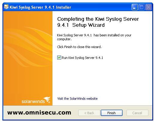 Kiwi Syslog Server Installation Completed