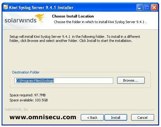 Kiwi Syslog Server Installation Folder