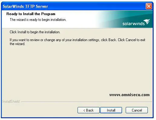 Solarwinds TFTP server installation-install