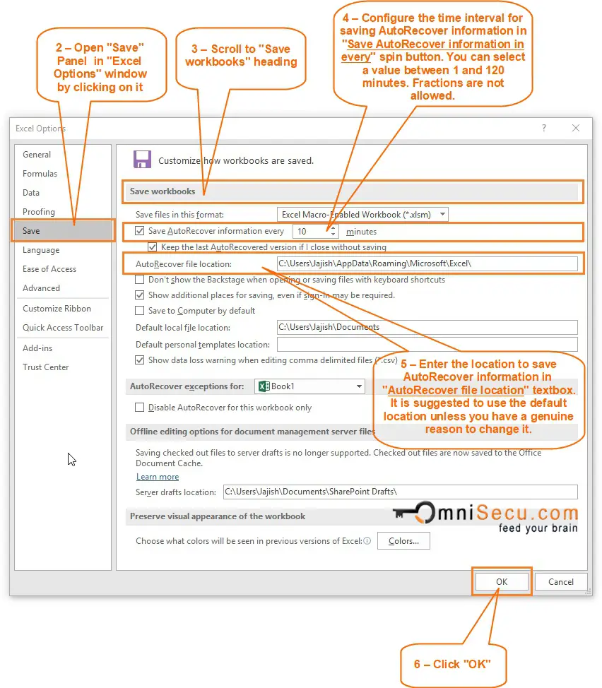 Configure AutoRecover Information 