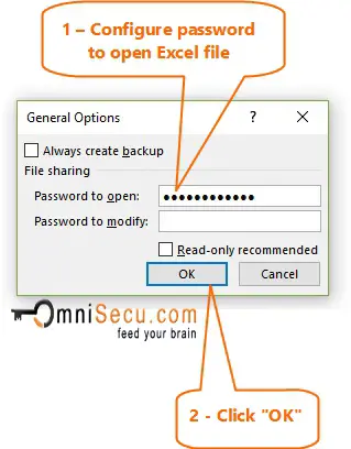 Enter the password for Excel file to Open