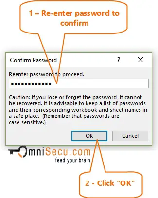 Confirm the password for Excel file to Open