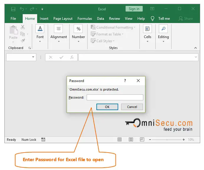 A password is required to open the workbook