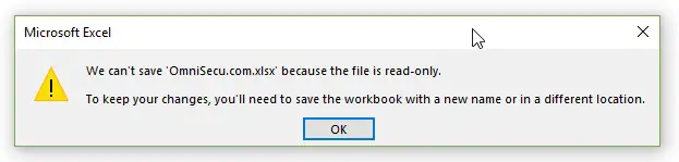 Excel file is read-only