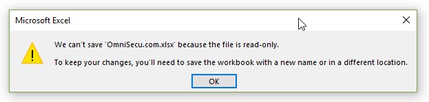 Excel file is read-only