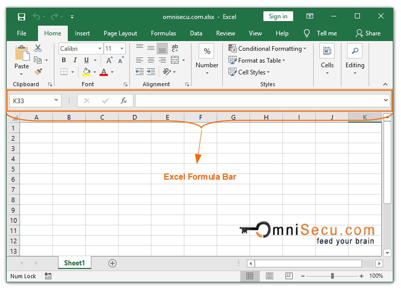 Excel Formula bar