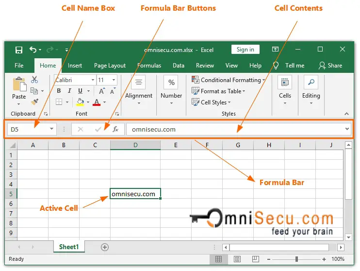 Excel formula bar