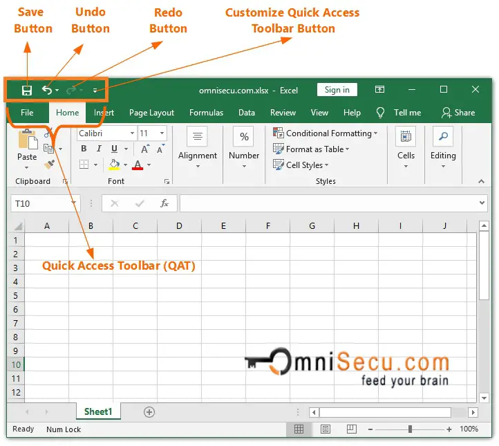 Excel Quick Access Toolbar - QAT