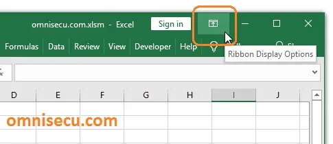 Excel Ribbon Display Options