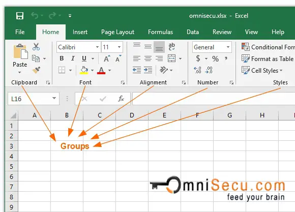 Excel Ribbon Tab Groups