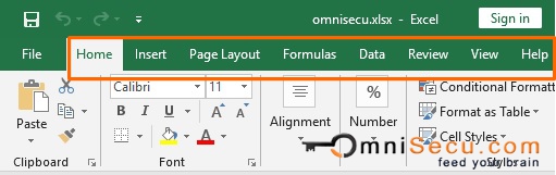 Excel Ribbon Tabs