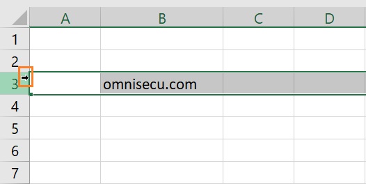 Excel select entire row mouse pointer