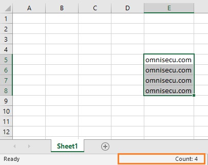 Excel status bar calculation options text only