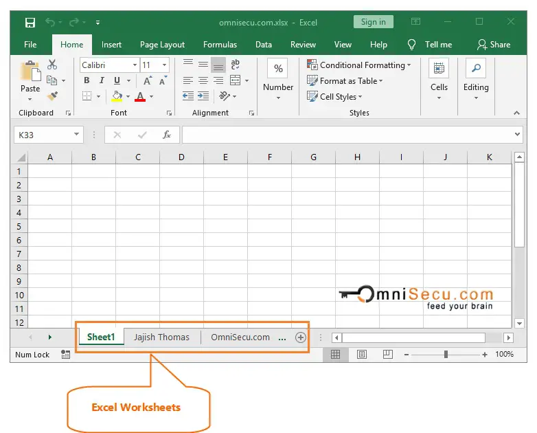 Excel workbook and worksheet