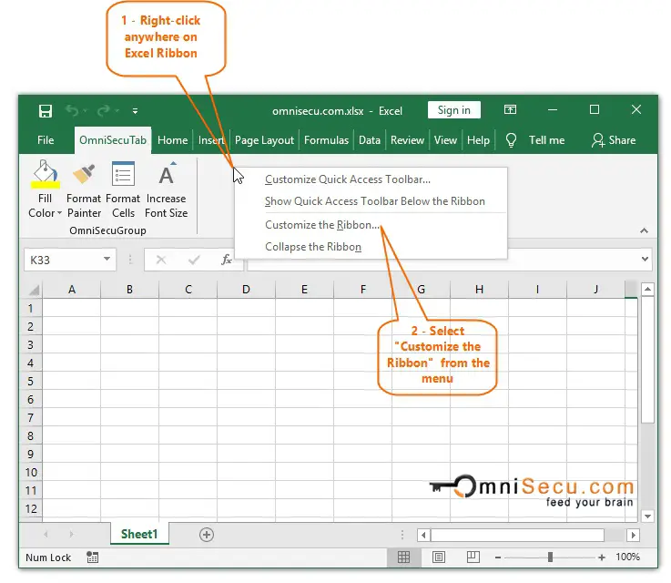 Open Excel Options Import Export