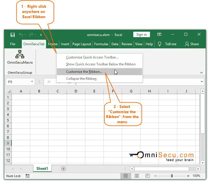 Open Excel Options Change Macro Icon in Ribbon