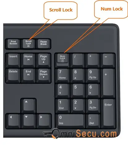 Scroll lock and Num lock keys