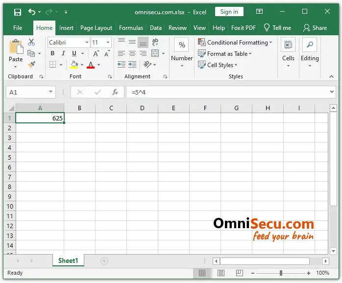 Excel Exponentiation Mathematical Operator Result