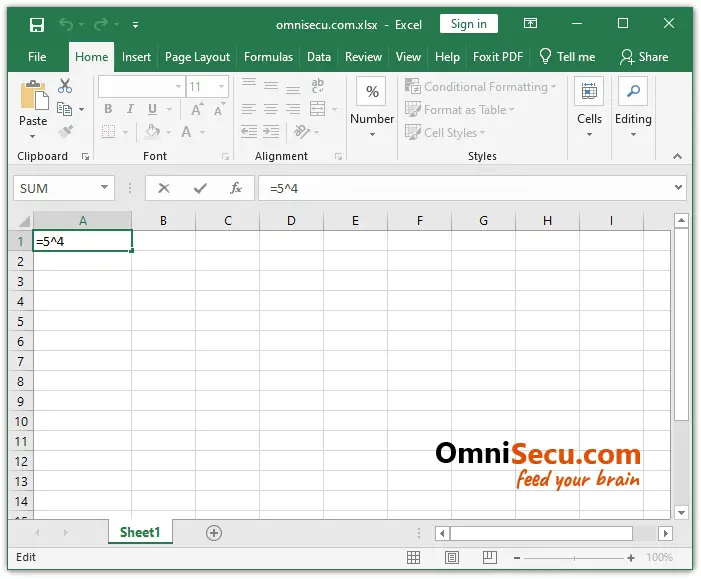 Excel Exponentiation Mathematical Operator