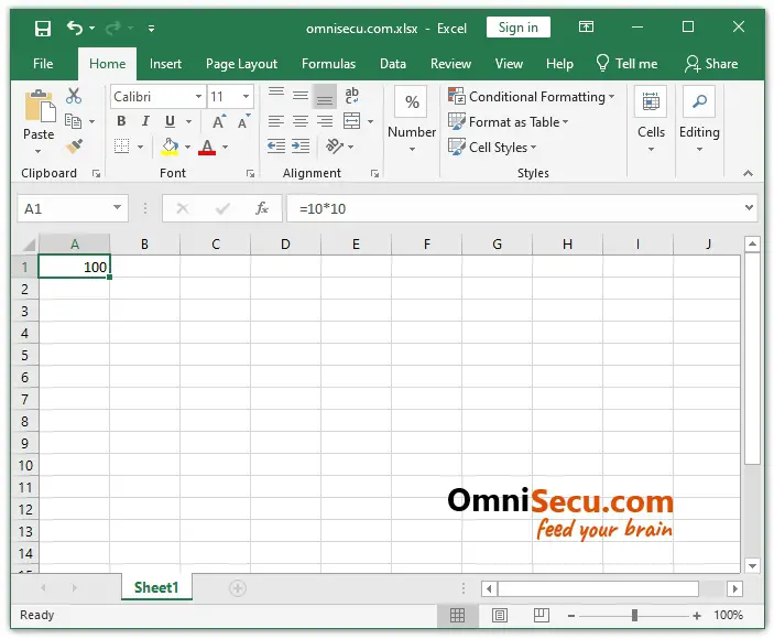 Excel Multiplication Mathematical Operator Result