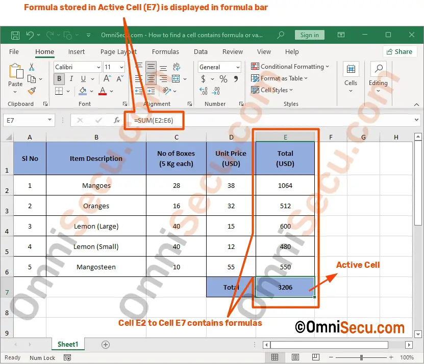 how to find a cell contains formula or value