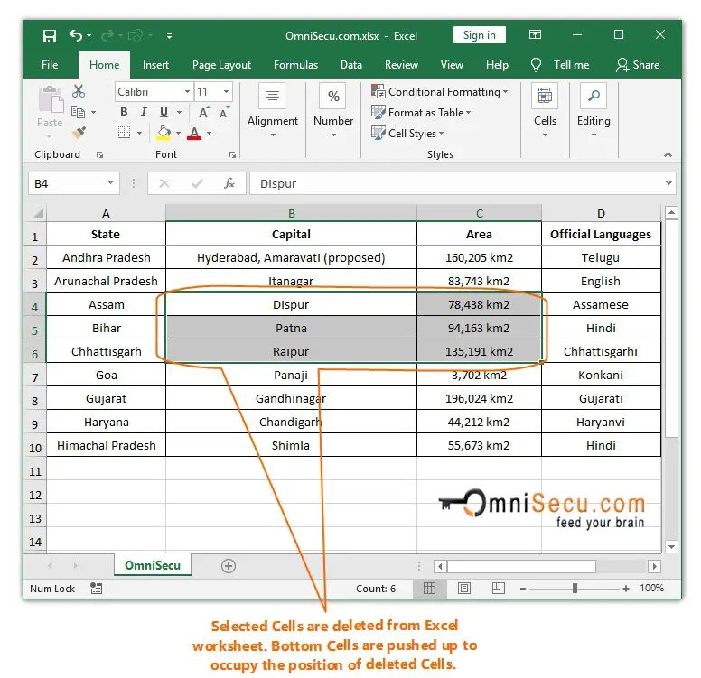  Cells deleted from Excel worksheet 