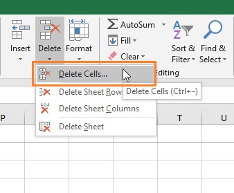  Delete Cells Excel Ribbon Command 