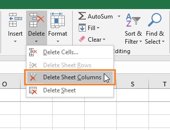  Delete Sheet Column Excel Ribbon Command 